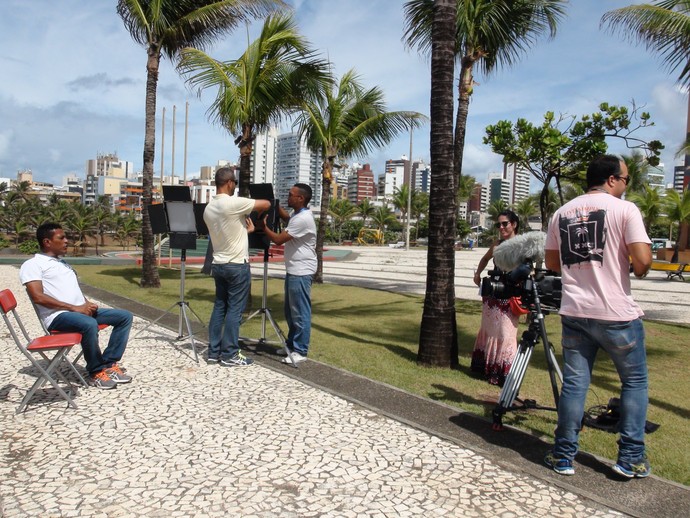 Bastidores Aprovado Parque Copsta Azul (Foto: TV Bahia)