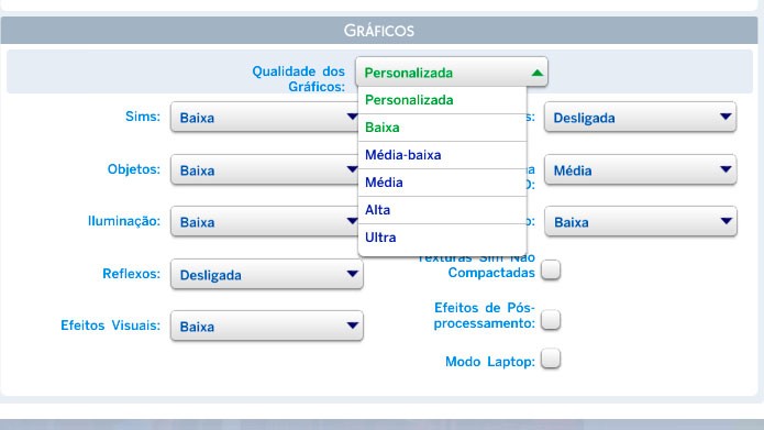 Clique em Qualidade dos Gráficos e selecione Baixa (Foto: Reprodução/Tais Carvalho)