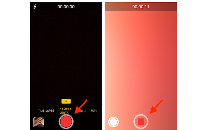 Gravando vídeos em câmera lenta no iPhone 5S (Foto: Reprodução/Marvin Costa)