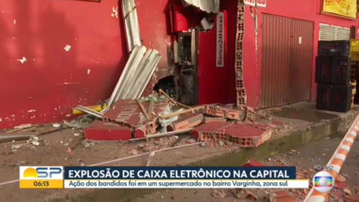 Criminosos explodem caixa eletrônico em supermercado na Zona Sul de SP