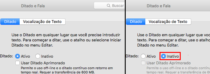 Desativando o recurso Ditado no Mac (Foto: Reprodução/Edivaldo Brito)