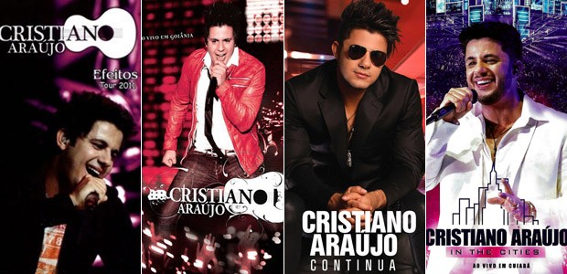 Capas dos quatro discos lançados por Cristiano Araújo (Foto: Divulgação)