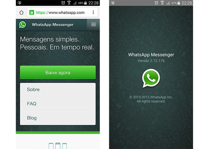 Instale a mais recente versão do app para usar o WhatsApp Web (Foto: Reprodução/Barbara Mannara)