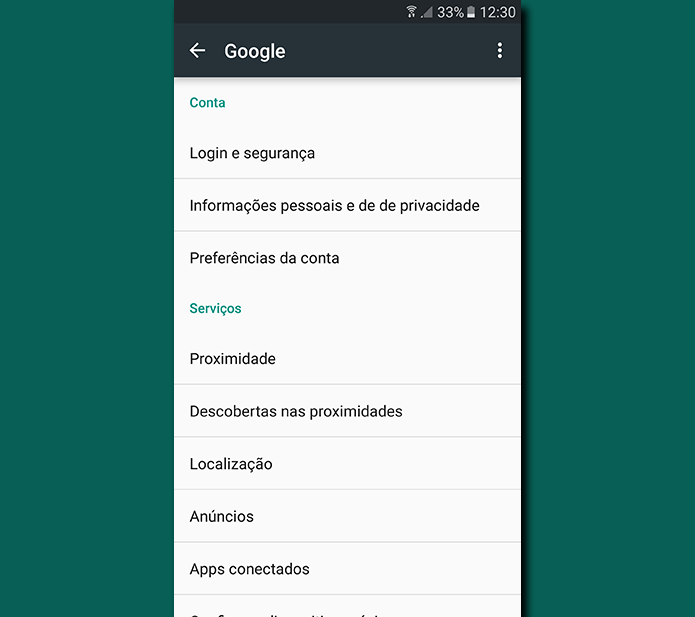 Configurações do Google dão acesso a diversos detalhes a respeito da sua conta: desde privacidade, método de login e senha a históricos de acesso e localização (Foto: Reprodução/Filipe Garrett)