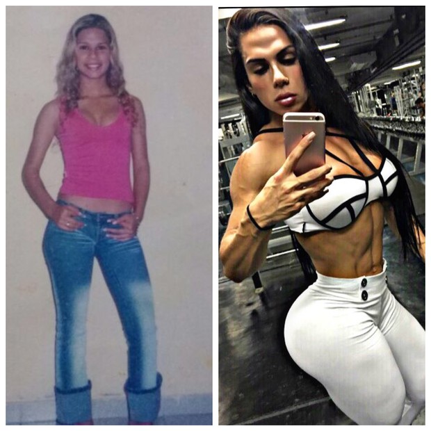 Antes e depois de Suelen Bissolatti (Foto: Reprodução/Arquivo Pessoal)