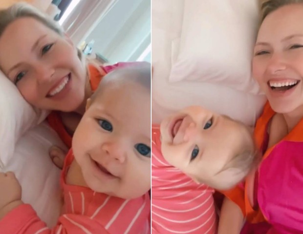 Karin Roepke encanta com vídeo da filha, Chiara,  sorrindo (Foto: Reprodução/Instagram)