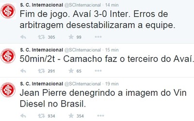 Twitter Inter Avaí (Foto: Reprodução)