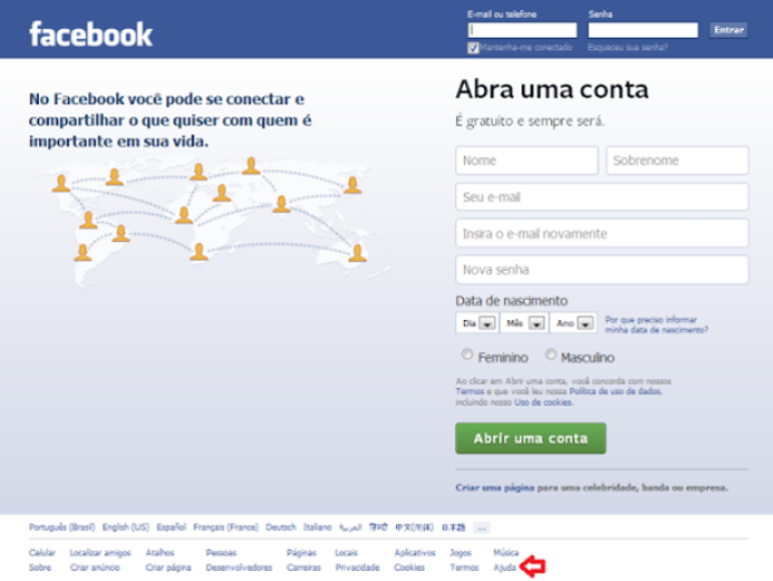 Página inicial do Facebook (Foto: Reprodução/Lívia Dâmaso)