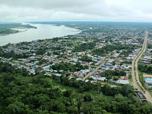 Tabatinga fica situada às margens do Rio Solimões na fronteira entre Brasil e Colômbia (Foto: Adneison Severiano/G1 AM)