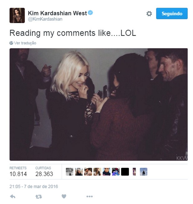 Kim Kardashian ironiza críticas por selfie nua: "Rindo dos comentários" (Foto: Reprodução/Instagram) Kim Kardashian ironiza críticas por selfie nua: "Rindo dos comentários" (Foto: Reprodução/Instagram)