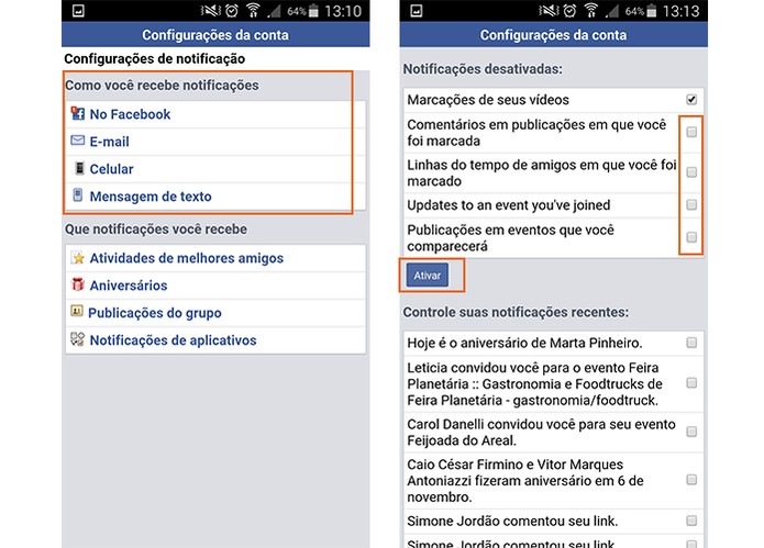 Ajuste as formas de receber notificações e ative o que preferir (Foto: Reprodução/Barbara Mannara)