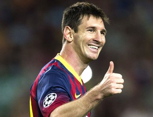 Messi comemora gol Barcelona e Ajax (Foto: EFE)