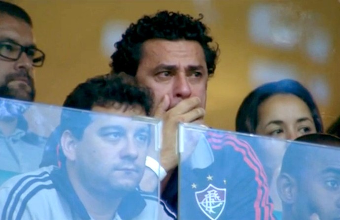 FRAME Fred chorando rebaixamento (Foto: Reprodução / SporTV)