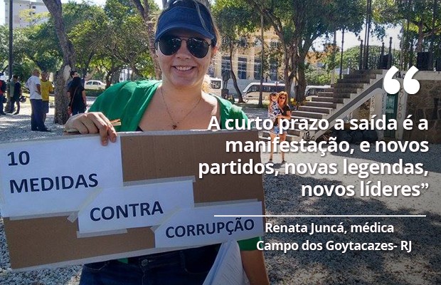 Opinio de manifestante em 16 de agosto (Foto: G1)