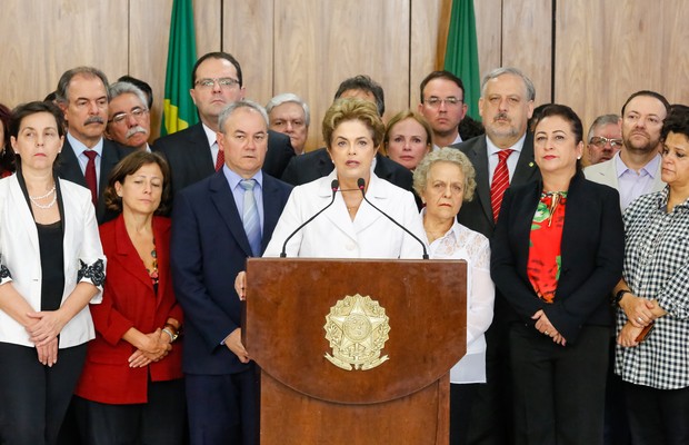 Pronunciamento de Dilma Rousseff a imprensa após afastamento (Foto: Roberto Stuckert Filho/PR)