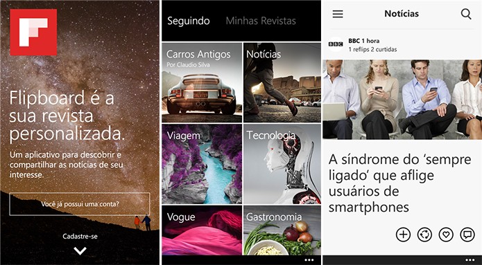 Flipboard é uma revista digital personalizada que acaba de ganhar uma versão para Windows Phone (Foto: Divulgação/Windows Phone Store)