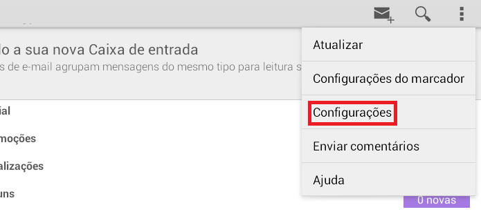 Acessando as configurações do aplicativo Gmail (Foto: Reprodução/Edivaldo Brito)
