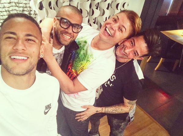 David Brazil, Neymar, Daniel Alves e Tenório (Foto: reprodução/instagram)