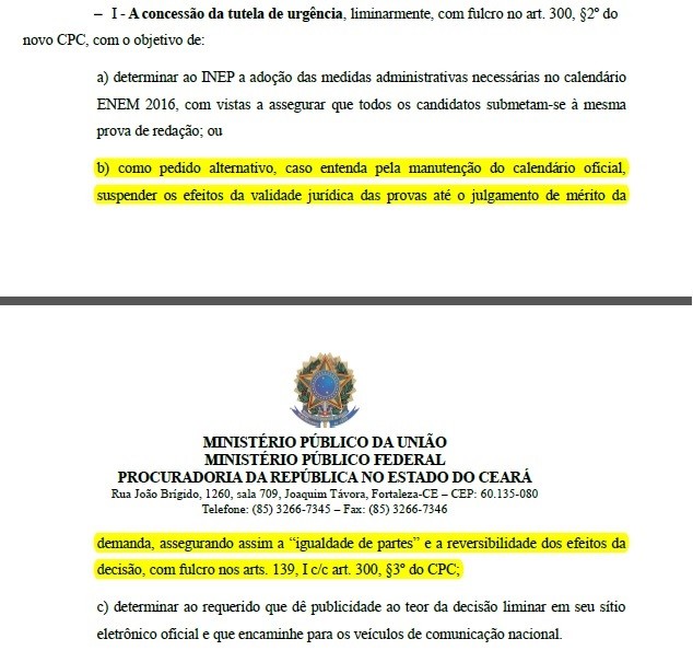 Resultado de imagem para MPF pede que nota da redação do Enem seja suspensa