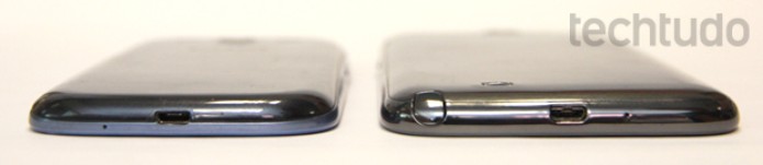 Galaxy Note 2 vs Galaxy S3: comparação de espessura (Foto: Allan Melo/TechTudo) Galaxy Note 2 vs Galaxy S3: comparação de espessura (Foto: Allan Melo/TechTudo)