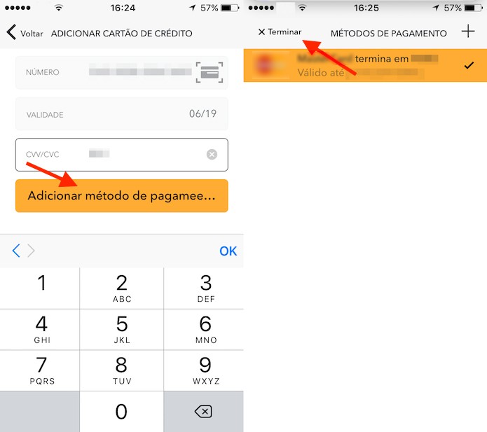 Cartão de crédito vinculado ao Cabify para o pagamento de corridas (Foto: Reprodução/Marvin Costa) Cartão de crédito vinculado ao Cabify para o pagamento de corridas (Foto: Reprodução/Marvin Costa)