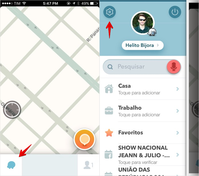 Acesse as configurações do Waze (Foto: Reprodução/Helito Bijora)