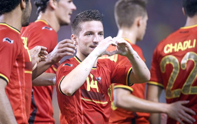 Dries Mertens comemora gol da Bélgica contra a Tunísia  (Foto: Agência EFE)