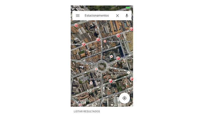 Visualizando estacionamentos próximos no Google Maps do celular (Foto: Reprodução/Marvin Costa)