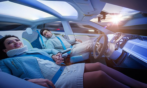 Os passageiros podem relaxar e até dormir enquanto o carro dirige por eles (Foto: Divulgação)
