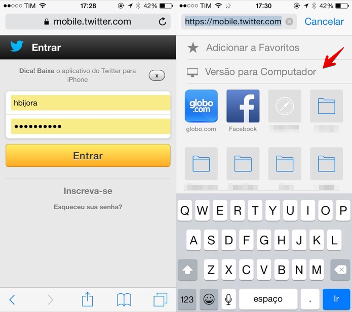 Acesse a sua conta no Twitter e carregue a versão desktop (Foto: Reprodução/Helito Bijora)