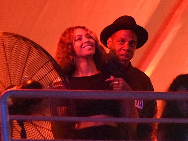 Beyoncé e Jay-Z em festival de música em Los Angeles, nos Estados Unidos (Foto: Michael Buckner/ Getty Images/ AFP)
