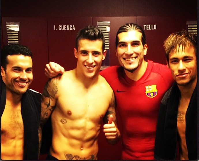 Neymar, Pinto, Tello e Pedro (Foto: Reprodução / Instagram)