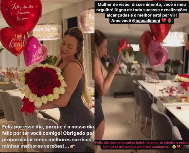 Helisson Dias relembra Dia dos Namorados do ano passado com Juju Salimeni (Foto: Reprodução/Instagram)