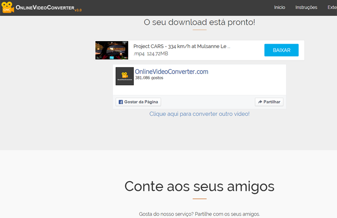 Online Video Converter tem várias opções de formatos de arquivo (Foto: Reprodução/Filipe Garrett)