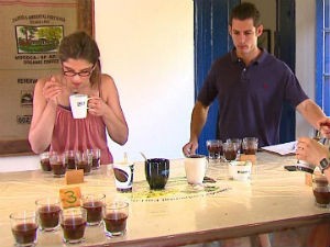 Fazenda de Mococa recebe estrangeiros interessados no café orgânico (Foto: Reprodução/EPTV)