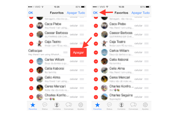 Retirando um contato da lista de favoritos do WhatsApp (Foto: Reprodução/Marvin Costa)