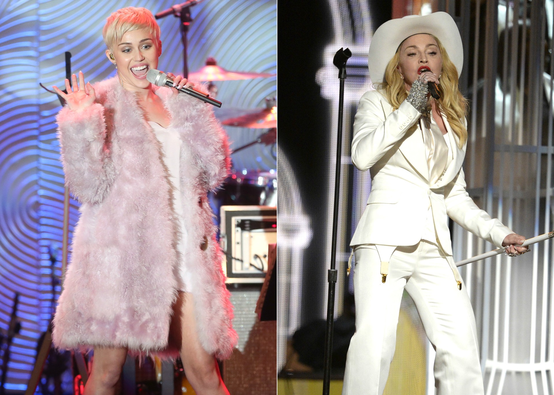 Miley Cyrus e Madonna. (Foto: Getty Images)