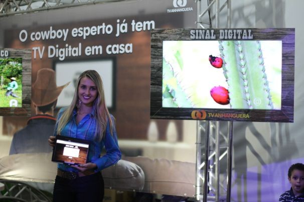 TV Anhanguera movimentou a Expo Rio Verde com o Rodeio Digital. (Foto: TV Anhanguera)