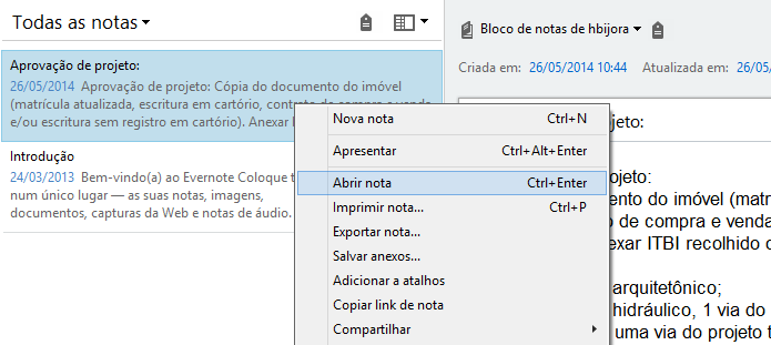 Abra a nota no editor do Evernote (Foto: Reprodução/Helito Bijora)