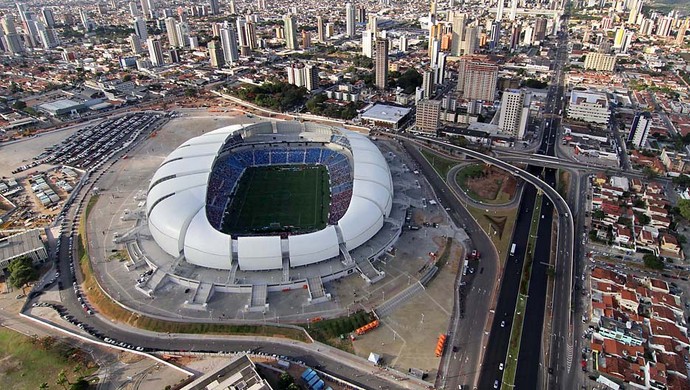 Foto aérea da Arena das Dunas, em Natal - rodada inaugural (Foto: Canindé Soares)