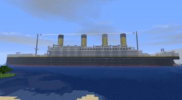 Titanic em sua versão no 'Minecraft' (Foto: Reprodução)