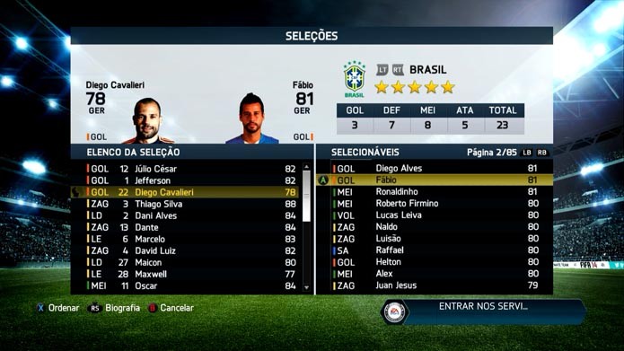 Fifa 14: como convocar sua própria seleção no jogo de futebol (Foto: Reprodução/Murilo Molina)