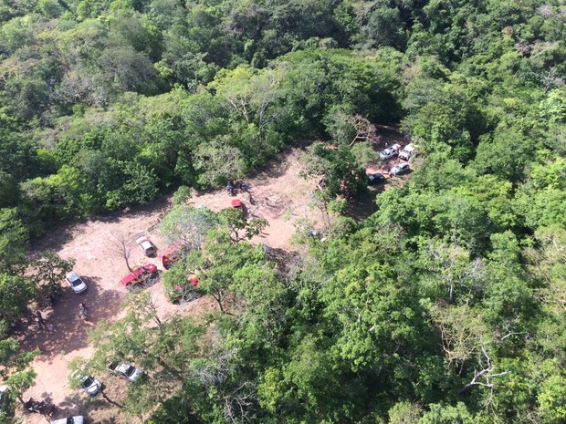 Vista área do local onde fica a gruta, em Santa Maria do Tocantins (Foto: CIOPAER/SSP)