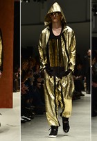 Casacos de pele, looks dourados e bolsas: veja as tendências da semana de moda masculina de Milão