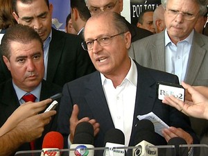 O governador de São Paulo, Geraldo Alckmin, durante visita em Campinas, SP (Foto: Reprodução / EPTV)