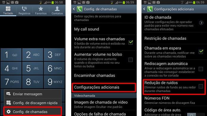 Desmarque a opção Redução de ruídos para evitar problemas no áudio durante as chamadas (Foto: Reprodução/Daniel Ribeiro)
