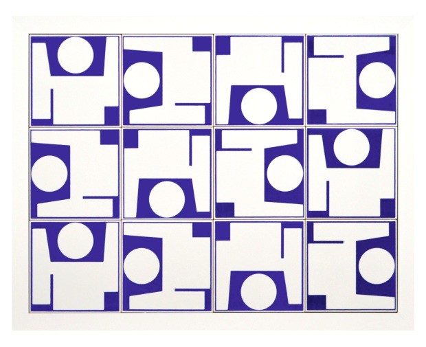 Quadro com 12 azulejos da Sede Social do Clube do Congresso, 70 x 55 cm, de Athos Bulcão. Fundação Athos Bulcão, R$ 871 (Foto: Divulgação)