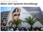 Outdoor com foto de Adriana Lima de biquíni é alvo de críticas na Alemanha