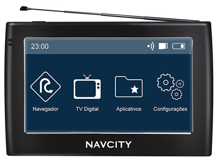 Tela do menu principal do GPS NavCity Way 55 (Foto: Divulgação)