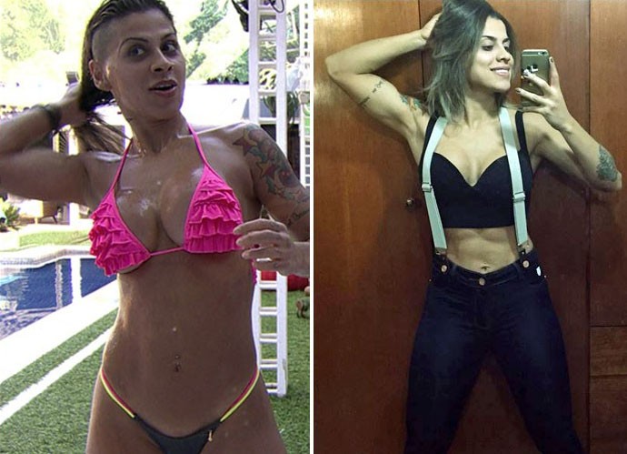 Vanessa Mesquita é atleta de fisiculturismo na categoria wellness  (Foto: TV Globo e Arquivo Pessoal)